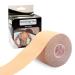Jawflew Kinesiology Tape - Athletic Tape Supports & Protects Muscles, Knees, Shoulders & Plantar Fasciitis -Waterproof & Hypoallergenic - Ideal for Sports Physiotherapy (Beige)