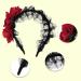 iwiio Halloween Hairband Flower Crown Headband Day of the Dead Headband Black Lace Hair Hoop for Halloween Costume Accessory Cosplay Festival Vintage Fancy Decor - Buy Online on GoSupps.com
