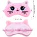Sleep Mask for Children - 2-Pack Soft Plush Eye Covers | Cute Animal Designs for Girls & Boys | Pink & White Cat | Travel Nap & Party Accessories - Buy Online on GoSupps.com