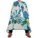 Waterproof Barber Cape -Blue Flower Pattern Cheetah Haircut Bib for Men Unisex Hair Cutting Cape(8rp1a)
