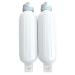 Dock Edge + Twin Eye Dolphin Boat Fender Ribbed 5.5"x20" White 2-Pack