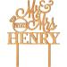 Personalised Wedding Cake Toppers Wooden Wedding Anniversary Cake Topper MR & MRS Wedding Cake Decorations for Wedding Party Wedding Cake Toppers with Any Name Mr&mrs - Buy Online on GoSupps.com