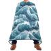 Waterproof Barber Cape -Sea Wave Printing Cheetah Haircut Bib for Men Unisex Hair Cutting Cape(8rp1a)