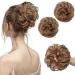 SARLA 2PCS Messy Hair Bun Hair Piece Small Scrunchies Synthetic Bun Hairpieces for Women Girls Updo Hair Extensions (Pecan Blonde) Pecan Blonde-2PCS