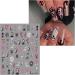 JMEOWIO 9 Sheets Halloween Nail Art Stickers Decals Self-Adhesive Pink Moon Nail Supplies Nail Art Design Decoration Accessories - Buy Online on GoSupps.com