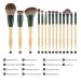 Ducare 14-Piece Makeup Brush Set with Sponges & Cosmetic Bag | Professional Synthetic Kabuki Brushes - Lime Series - Buy Online on GoSupps.com