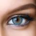 Glamlens very strongly covering and natural blue contact lenses silicone comfort novel colored 'Elly Blue' + container - 1 pair (2 pieces) - Dia 14 mm - Without strength 0.00