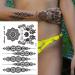 Black Henna Temporary Tattoos Set - Sexy Lace, Indian Mandala, Elephant, Flower Chain Designs - Waterproof Body, Arm, Face Decals for Wedding Party - 6 Sheets - Buy Online on GoSupps.com
