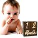 Solid Wood Baby Milestone Age Blocks - Gender Neutral Newborn Gifts & Keepsakes (3 Pcs, Brown) - Picture Props for Weekly, Monthly & Yearly Updates - Buy Online on GoSupps.com
