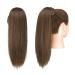 Fine Ponytail Extensions - Smooth Long Clip-In Braid Hair Extensions for Women | 35 cm Moss Brown Synthetic Hair - Buy Online on GoSupps.com