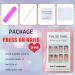 Square Press on Nails - TUZADNW Flower Design | 24 Pcs Glossy Short Fake Nails for Women - Artificial Nude Full Cover Acrylics - Buy Online on GoSupps.com