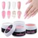 Solid Builder Gel for Nails, EBANKU Builder Nail Gel 4 Colors Clear Nude White Pink Hard Gel for Nail Art Strengthen Nail Extension Gel Kit Nail Forms for Beginners DIY at Home, 4 * 15ml