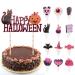 CHEERYMAGIC Halloween Cupcake Toppers Happy Halloween Cake Toppers Pink Halloween Cake Decorations Pumpkin Black Cat Cupcake Picks for Halloween Party Decoration A9FSWSCP