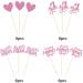 Pack of 24 Happy Mother's Day Cupcake Toppers Glitter Number 1 Mother Love Heart Cupcake Picks Best Mum Cake Decorations for Women Birthday Happy Mother's Day Theme Party Supplies Pink Pink 2 - Buy Online on GoSupps.com