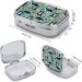Border Collie Floral Print Pill Box - 2 Compartment Portable Medicine Organizer | Decorative Metal Pill Case for Pocket & Purse - Buy Online on GoSupps.com