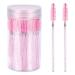 G2PLUS 100PCS Crystal Mascara Wands  Pink Disposable Eyelash Eyebrow Spoolie Brush  Eyelash Brush for Makeup  Eyelash Extensions and Eyebrow Brush with Container