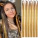 Gold Hair Tinsel Extensions - 250 Strands Holographic Sparkle Glitter for Women - Synthetic Straight Hair Decoration - 1200 Gold Strands - Buy Online on GoSupps.com