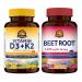Vitalitown vitaminD3+K2 90 Softgels Organic Beet Root 60 Capsules 1300mg