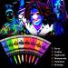 AOOWU UV Glow Face Body Paint Set - 8 Neon Colors | Non-Toxic Fluorescent Paint Kit for Halloween Party | Includes Palette & Brushes - for Adults & Kids - Buy Online on GoSupps.com