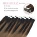 Buy SixStarHair Tape Extensions - Real Remy Hair Dark Brown to Chestnut Balayage 20 Pieces 50g - 35cm | Invisible Tape-In Extensions - Buy Online on GoSupps.com
