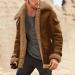 Buy Hanxiulin Men's Fleece Plush Jacket - Warm Windproof Casual Winter Jacket in Khaki | Ideal for Outdoor Comfort - Buy Online on GoSupps.com