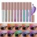 10 Colors Glitter Pearl Liquid Eyeshadow Waterproof Metallic Diamond Shimmer Eye Shadow Set Smudge-proof Shiny Eye Pigment Quick-Drying Sparkling Eye Shadow Naked Smokey Eye Looks Makeup