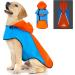 Rain jacket Dog DQGHQME Hundegen coat raincoat dog waterproof adjustable rain cape dog reflective waterproof dog coat ultra -light for large medium small pet dog (XL) blue and orange XL