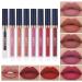 7Pcs Matte Liquid Lipstick + 1Pcs Lip Plumper Makeup Set Kit, Long Lasting Waterproof Velvet Lip Gloss Set, Pigmented Lip Makeup Gift Sets for Girls and Women Set A