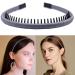 Lapohi 3PCS Women's Fashion Headbands - Non-Slip Hair Band with Teeth for Curly Hair - Comfortable Hair Hoop in Black, Silver, and Brown - Buy Online on GoSupps.com