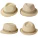 Fancet Packable Straw Fedora Panama Hat for Men & Women - Beige | Sun Summer Beach Trilby - Medium 16010 - Buy Online on GoSupps.com
