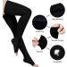 Evolyline Medical Compression Stockings for Men & Women - 20-30 mmHg Thigh High Support Socks with Silicone Band Ideal for Air Travel & Varicose Veins - Black Long Form - Buy Online on GoSupps.com
