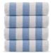 Chakir Turkish Linens Premium Quality 100% Cotton Turkish Cabana Thick Stripe Pool Beach Towels 4-Pack (Light Blue, 30x60 Inch) 4 Pack Light Blue