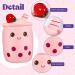 BoBa Plushie Bubble Tea Fruit & Ice Cream Plush Pillow - Skin-friendly Comfortable Cushion 24cm Pink - Buy Online on GoSupps.com