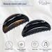 Parcelona French Thin Arch Cutout Set of 2 Tortoise Shell & Black Celluloid Acetate Small Jaw Hair Claw Clip - 2 Pack - Buy Online on GoSupps.com