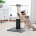 PEQULTI Cat Scratching Post with Sisal Rope, Brush, and Pompom - Grey - Buy Online on GoSupps.com