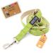 Kuri Pai 3m dog leash for large dogs comfortable and comfortable Kleine leash rehabilitation leash double linen sustainable from hemp |L (2.5cm wide) - green / beige L (280cm x 2.5cm) - (large dogs) green / beige