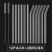 HeykirHome 12-Pack Reusable Glass Straws 8.5''x10 MM - 6 Straight, 6 Bent, 2 Cleaning Brushes - Ideal for Smoothies, Tea, Juice - Buy Online on GoSupps.com