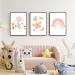 Encuryna 3 Set Poster Kinderzimmer Babyzimmer 40x30 cm rainbow butterflies flowers without frame wall poster pictures baby room pictures children's room decoration for young girls
