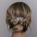 SWEETV Bridal Hair Comb Clip Pin Rhinestone Pearl Wedding Hair Accessories for Bride Bridesmaid, Silver 01.Silver