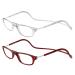 TBOC Pack: Reading Glass reading aid for men - (two units) Diopttria +1.00 Transparent and Bordeaux version Strength PC Mobile Phone Foldable woman man Mann Magnet Clip Presbyopia +1.00 Dioptries (2 Pack) Transparent +Bordeaux