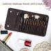 ZOREYA 15pcs Unique Walnut Makeup Brush Set - Premium Synthetic Brushes for Foundation, Powder, Concealers, Eye Shadows - Vegan Leather Bag Included - Buy Online on GoSupps.com