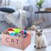 Pethiy Linen Storage Basket for Cats - 24L Toy Box with Handles - Pink Cat Accessories Organizer - 40x30x20cm - Buy Online on GoSupps.com