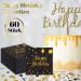 Altcompluser 60 Black Gold Birthday Napkins | 33x33cm Happy Birthday with Confetti - Perfect Party Decoration | International Shipping Available - Buy Online on GoSupps.com