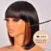 ToyoTress Short Bob Wig with Bangs - 12 Inch Black Mix Brown Yaki Straight Hair for Black Women - Heat Resistant Synthetic Daily Costume Wig (12 SH30-612H) - Buy Online on GoSupps.com