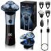 Electric Razor for Men 4 in 1 Men's Electric Shavers IPX7 Wet and Dry 3D Rotary Razors for Shaving Cordless Rechargeable Pop-up Trimmer with LCD Display Sideburn Nose Trimmer Fast Charging