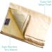 Creative Scents 100% Cotton Velour Fingertip Towel Set (12 Pack) - Super Soft Hand Towels - Extra-Absorbent Finger Tip Towels for Bathroom & Guests - Cream/Gold Brown Trim - Buy Online on GoSupps.com