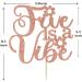 Five is a Vibe Cake Topper - Groovy 5th Birthday Party Decoration - Flower Rainbow Cake Decor for Girl Hippie Retro Disco Groovy 5 Years Old Birthday Party Decoration Supplies - Rose Gold Glitter - Buy Online on GoSupps.com