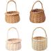 UIYIHIF 2 Pcs Wicker Rattan Flower Basket with Handle Small Willow Handwoven Basket with Plastic Insert Rustic Wedding Flower Girl Baskets for Easter Eggs Candy Basket Home Decor Beige a 2PCS - Buy Online on GoSupps.com