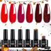 LKEE Nail Gel Polish- Red Nail Polishes Set 6 Colors Nail Polish Set UV Gel Polishes DIY Nail Salon Halloween Nail Art Design Gift 7 ml/0.25 oz