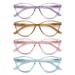 JAWSOCK 4 Pack Reading Glasses Blue Light Blocking for Women,Pearl Color Cat Eye Frame Ladies Computer Readers,Anti Glare/UV Ray Eyeglasses 1.75 4 Pack Mix 1.75 x